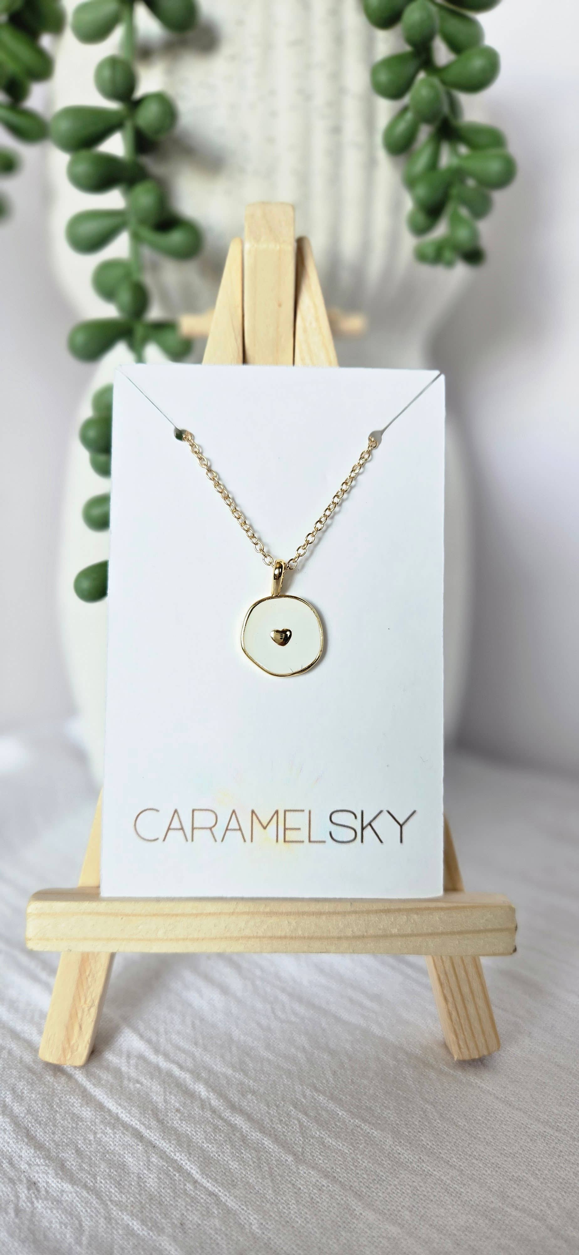 Caramel Sky - Wholesale Pendant/Charm Necklace - 18k Gold Plated Heart Necklace, Minimalist Heart Jewelry3
