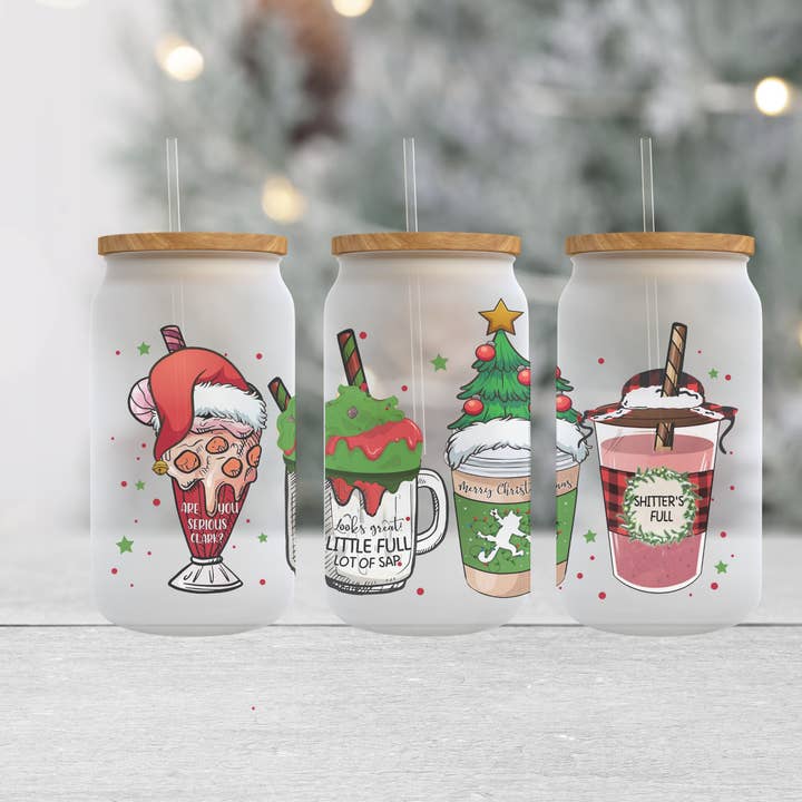 Livy Lou Designs + Co – wholesale Dricksglas och koppar – Jullov - frostat burkglas