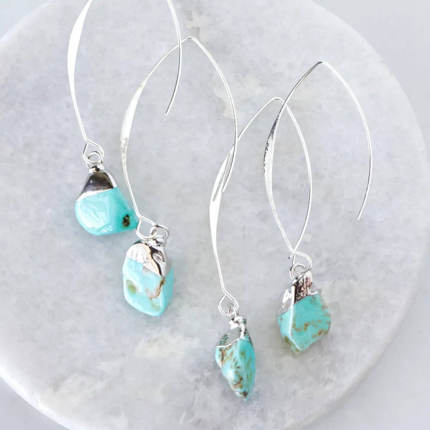 Mesa Blue - Wholesale Dangle Earrings - Turquoise Nugget Drop Earrings2