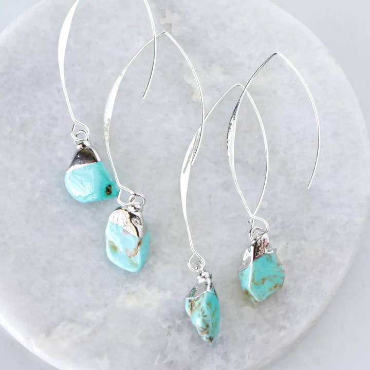 Mesa Blue - Wholesale Dangle Earrings - Turquoise Nugget Drop Earrings2