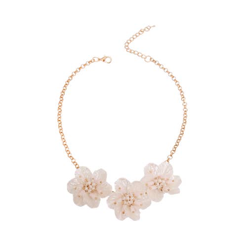 Mother of Pearl Flower Dog Necklace for wholesale by Bark Fifth Avenue