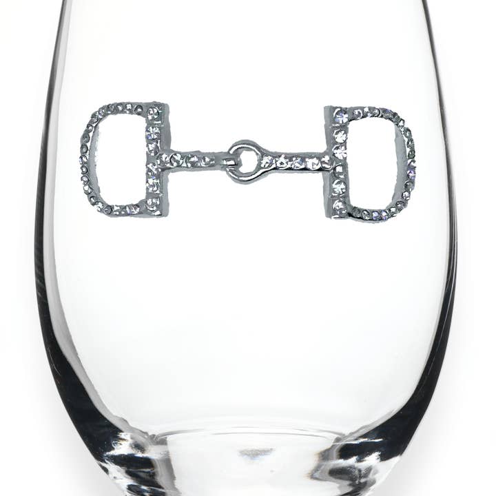 The Queens' Jewels® - Wholesale Wine glass - Horse Bit Jeweled Stemless Wine Glass1