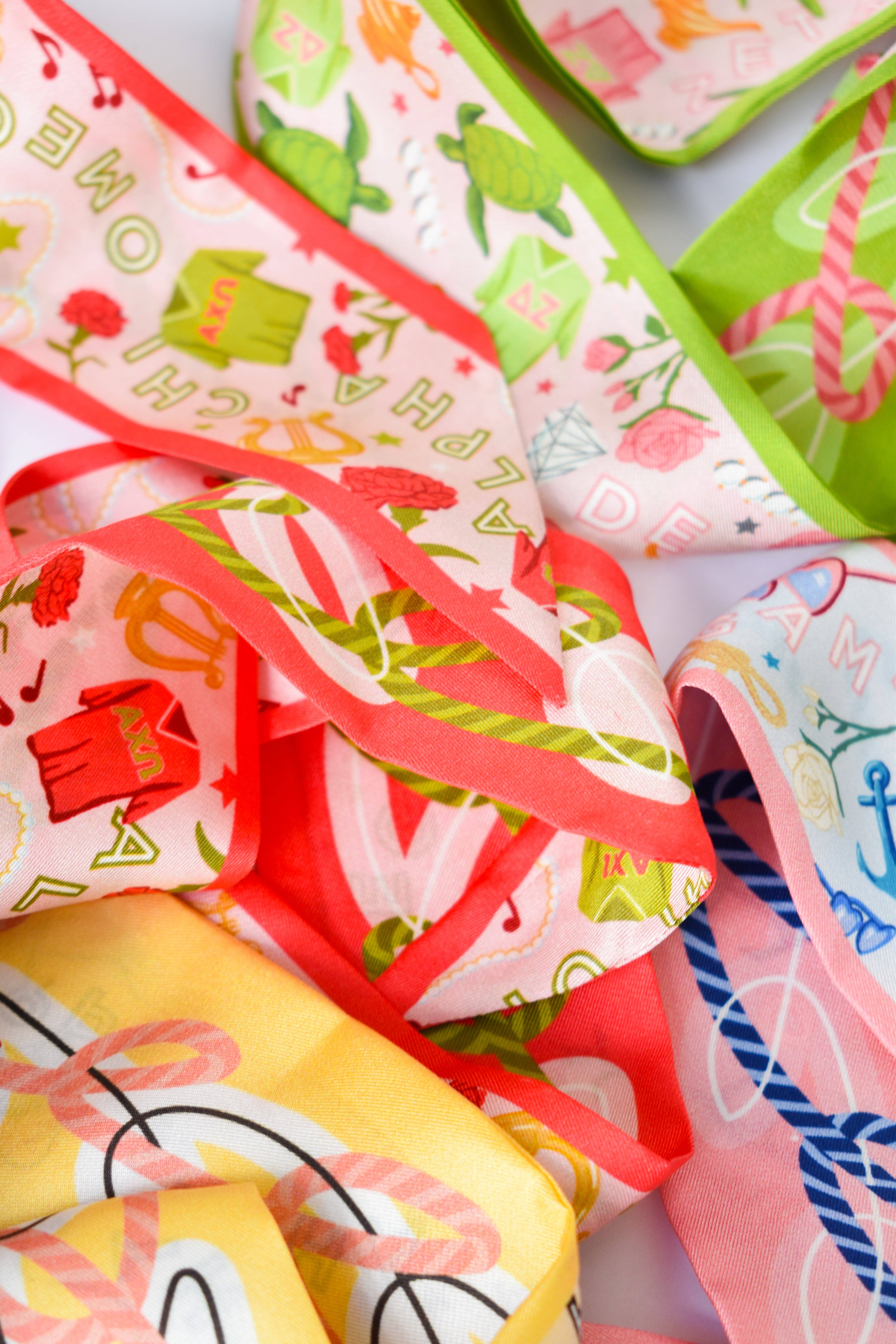 Saturday Silks - Wholesale Scarf - Women's - Alpha Chi Omega Skinny Scarf4