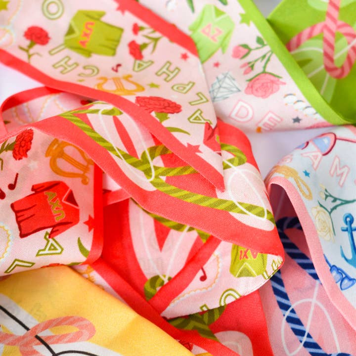 Saturday Silks - Wholesale Scarf - Women's - Alpha Chi Omega Skinny Scarf4