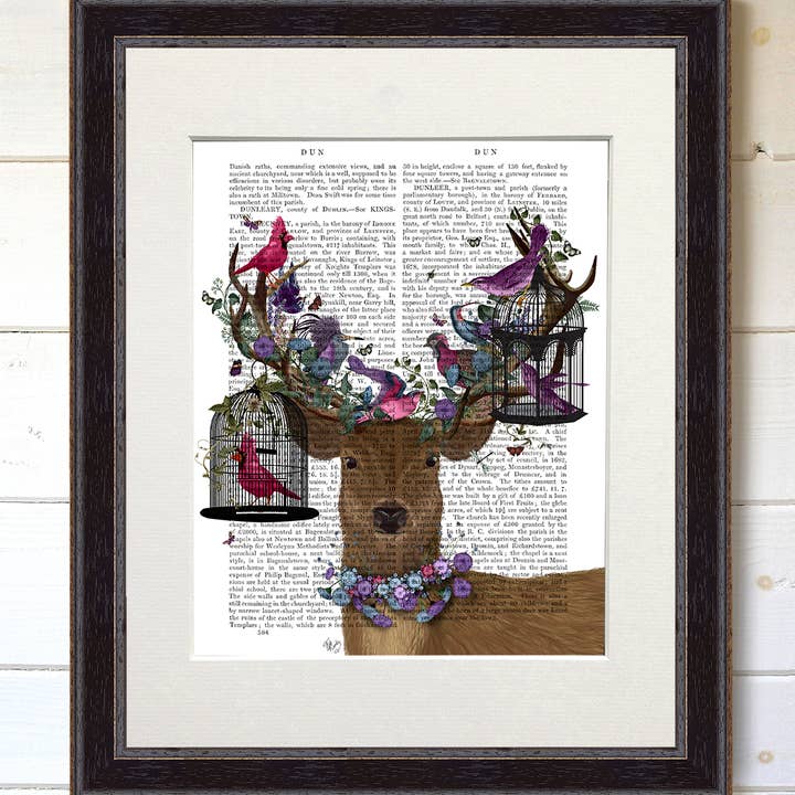 Deer Birdkeeper Tropical Bird Cages, Book Print / Art Print for wholesale by FabFunky Ltd