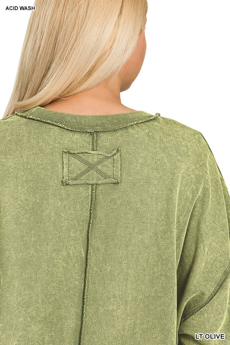 Vanilla Monkey - Wholesale Sweatshirt - Women's - Plus Acid Wash F/terry Exposed-seam Sweatshirt9