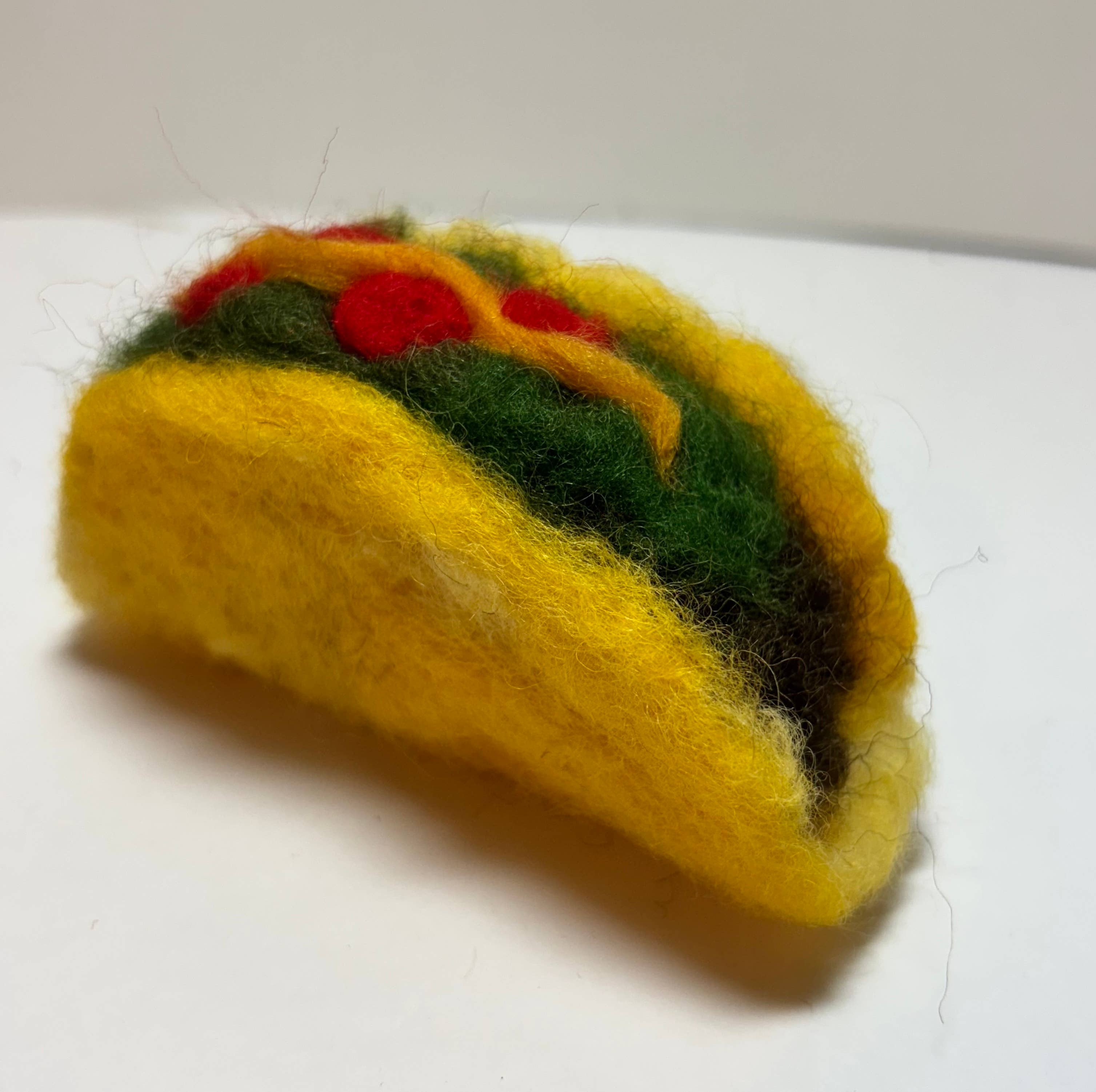 BaconAstro - Wholesale Decorative Tabletop Object - Mini Squishy Taco - Handmade Wool Figurine0
