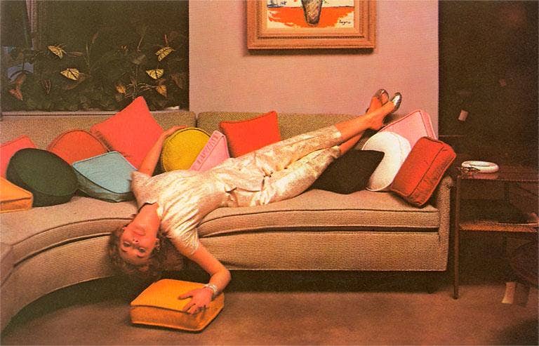 Found Image Press - Wholesale Postcard - Postcard NP-07 Woman Lounging on Couch, Retro0