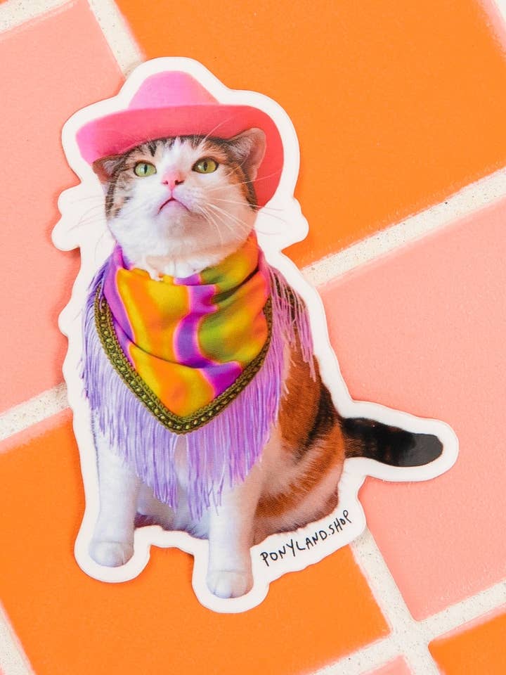 "Cowgirl Pony" Waterproof UV Vinyl Sticker for wholesale by PONYLAND