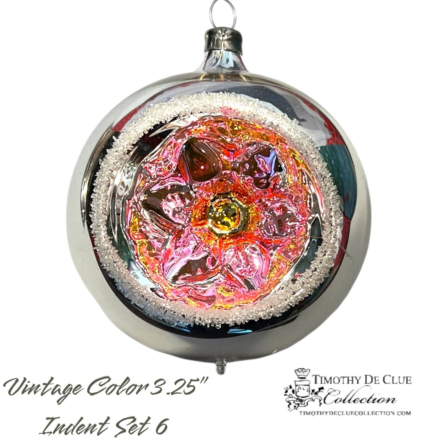 Timothy De Clue Collection - Wholesale Ornament Set - Vintage Colors Indents - Set of 6 |3.25 in - Antik Baubles Christmas Ornament2