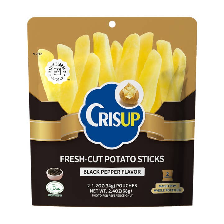 CrisUp Fresh-Cut Potato Sticks - Black Pepper Flavor, 2.4oz for wholesale by Happy Global