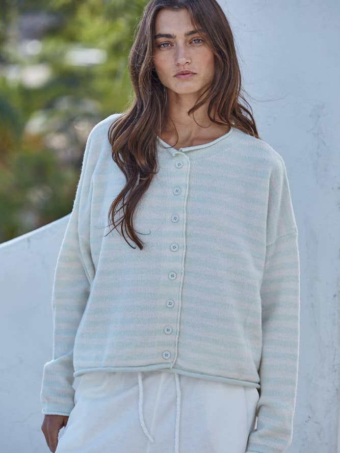 By Together - Wholesale Knit Sweater - Women's - W2537 | Knit Polyester Acrylic Striped Sweater Cardigan 11