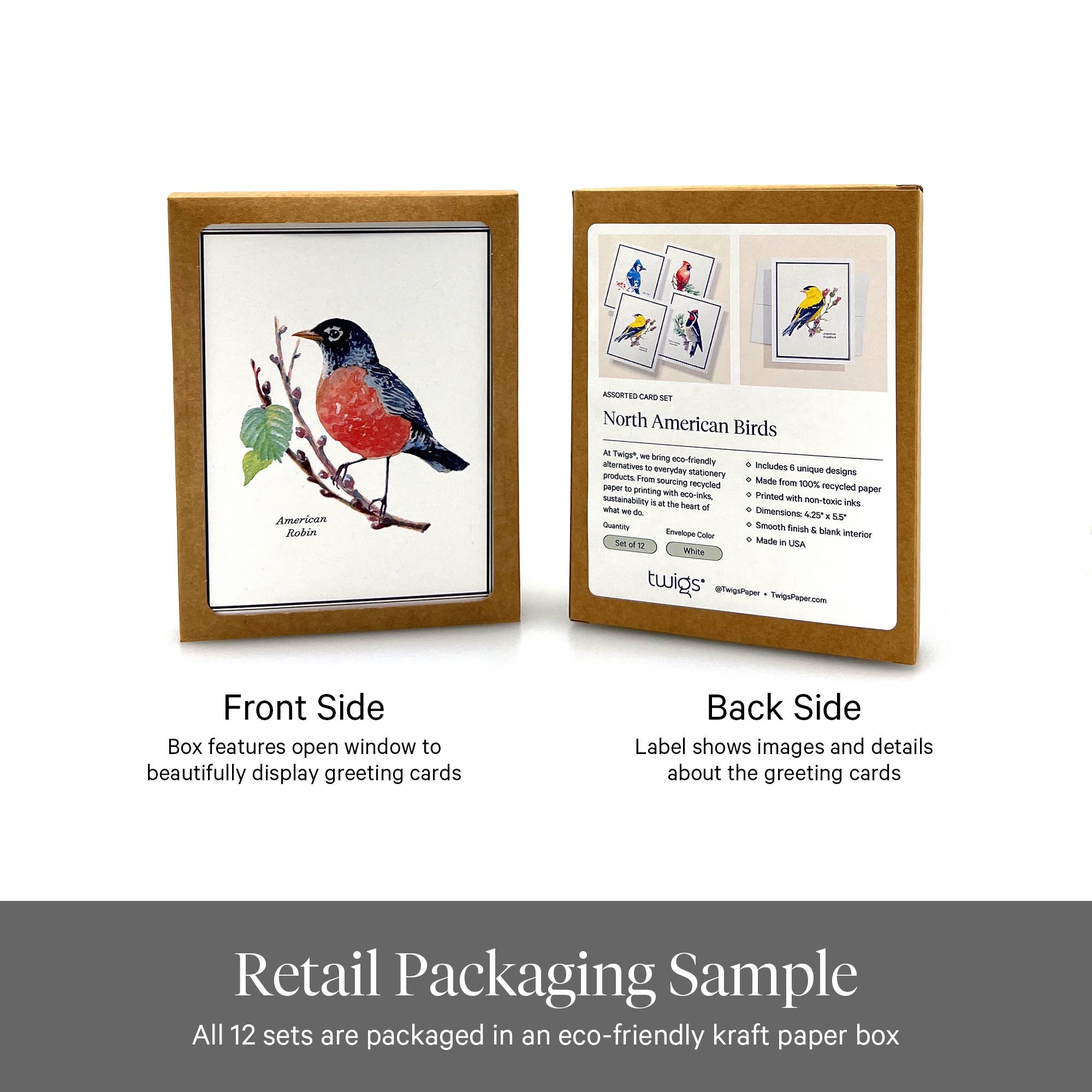 Twigs Paper - Wholesale Stationery/Notecard Set - Birds Greeting Card Set | Assorted Notecards2