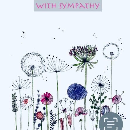Carte de vœux « With Sympathy - Wildflowers » pour la vente par Elle Bee Art Studio