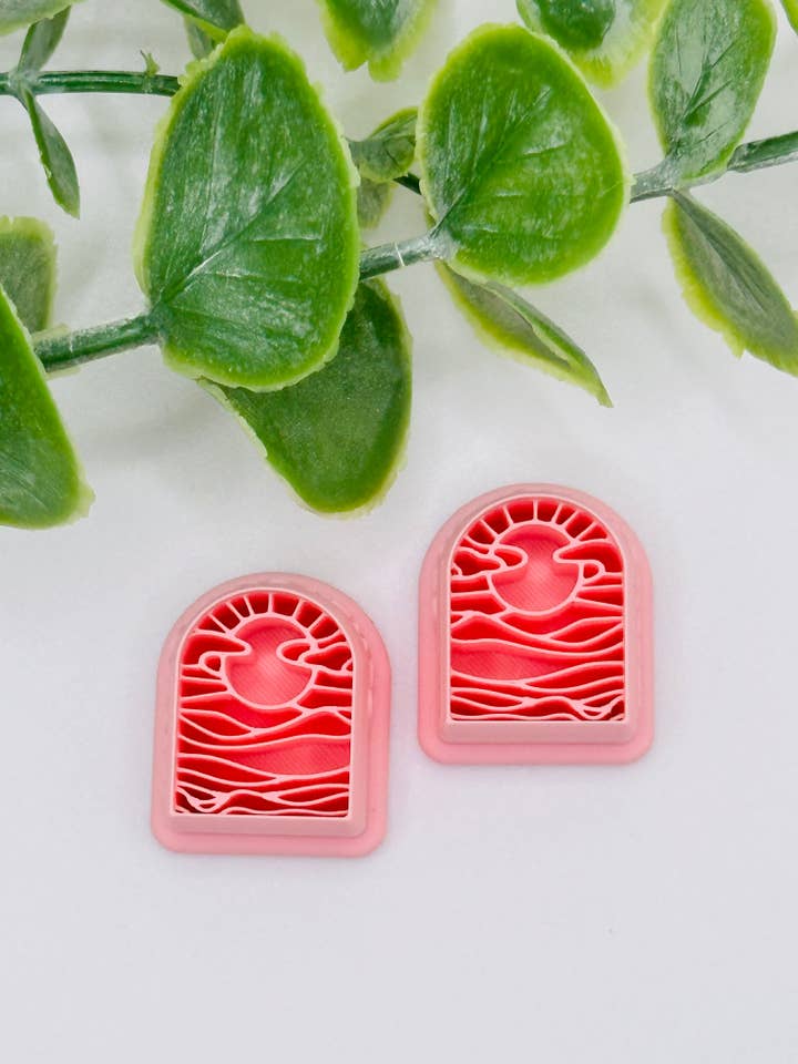 Arch Stained Glass with Waves Cutter / Polymer Clay Cutter for wholesale by CaliLu Clay Co.