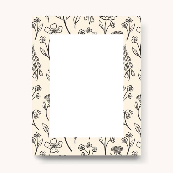 Pressed Floral Blank Notepad for wholesale by Elyse Breanne Design