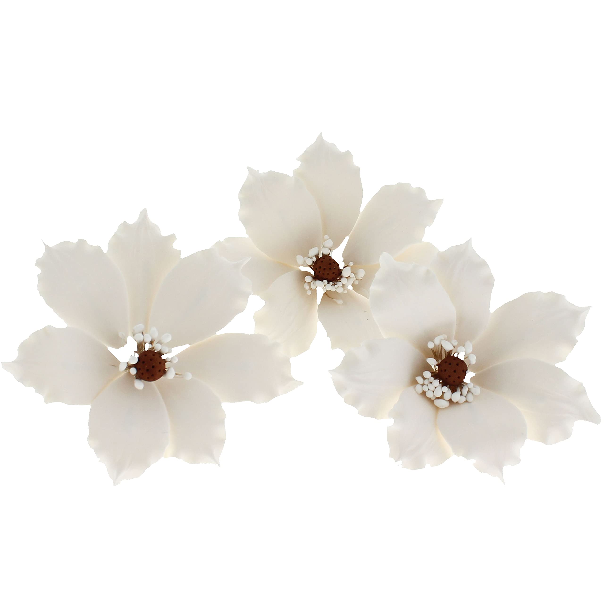 Global Sugar Art - Vendita all'ingrosso Topper per torte/cupcake - Fiori di Clematide in Pasta di Zucchero per Torte di Global Sugar Art, Bianchi, Confezione da 30