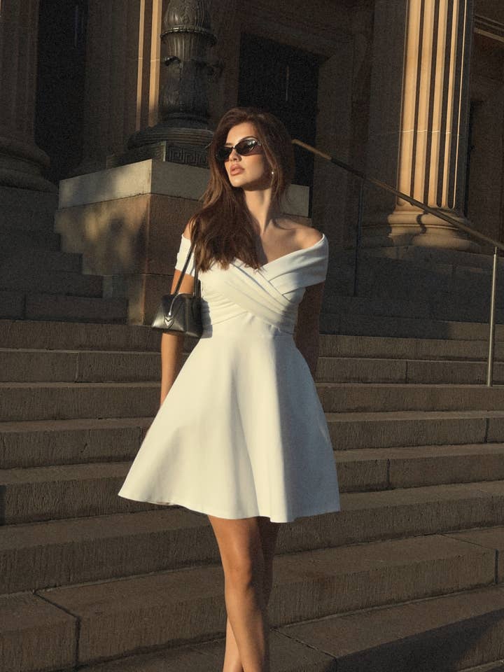 Britt Dress-White for wholesale by Twosisters The Label