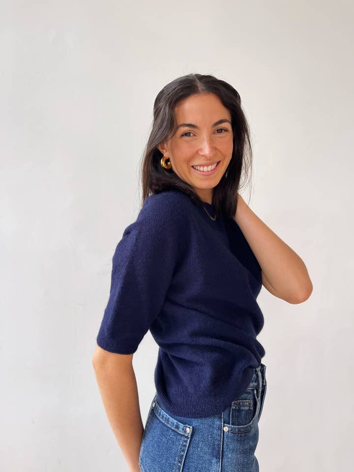 MindTraveler - Vendita all'ingrosso Top in maglia - Donna - T-shirt Punto blu marino12