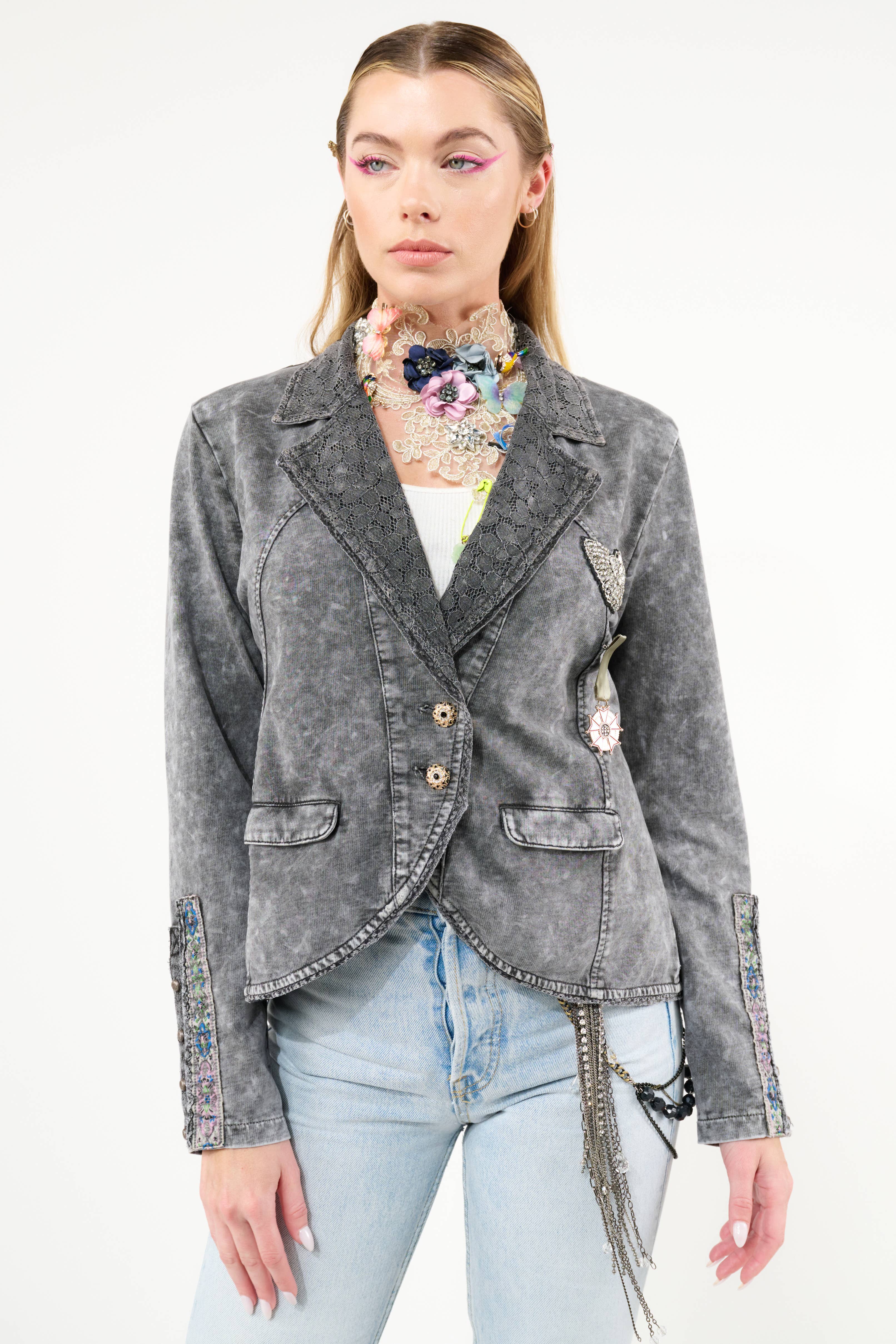 Carbone Giacca in Maglia French Terry da Colonnello - Blazer in vendita all'ingrosso su Faire