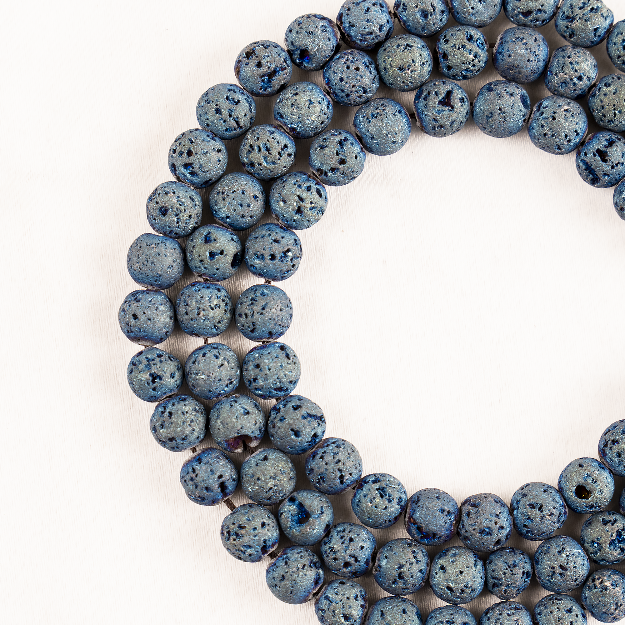 Soothing Crystals Beads - Wholesale Beads - Round Volcanic Stone Beads | Blue Lava | Gemstone Rock Beads4