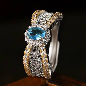 Bright MacMing – Engroshandel Ring med sten – Krystal lyseblå ædelstensring0