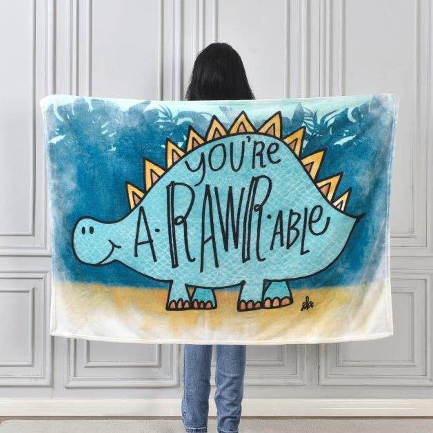 "Arawrable" Plush Toddler Blanket for wholesale by Duke Imports