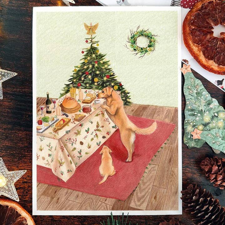 Labrador Christmas card | Puppy and Dog Pet Christmas Cards for wholesale by Beth Goodwin Designs