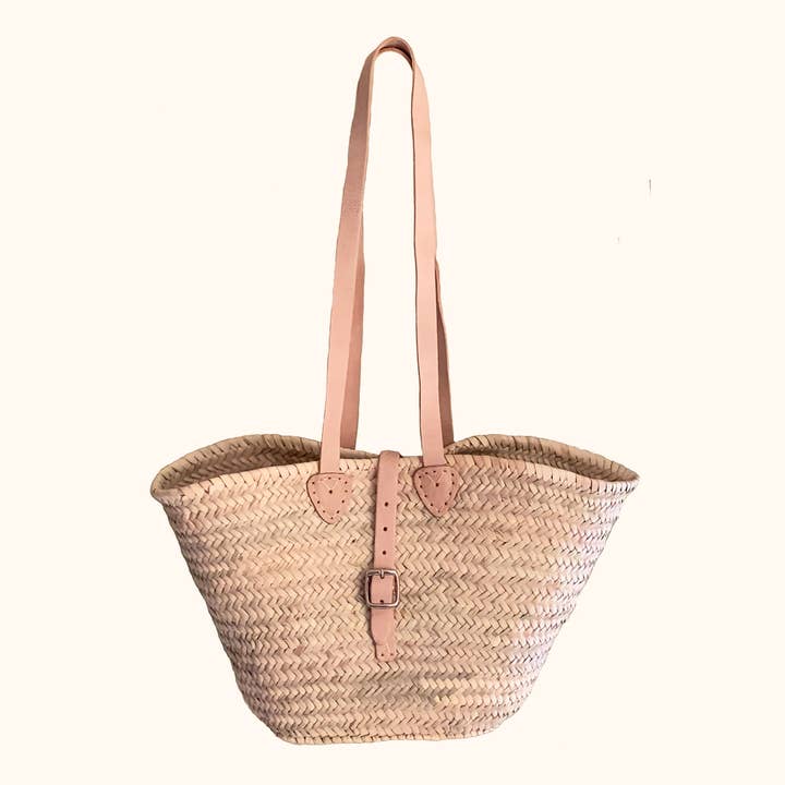 DarKech - Vendita all'ingrosso Borsa da spiaggia - Cestino da mercatino francese con monogramma in pelle, borsa da spiaggia1