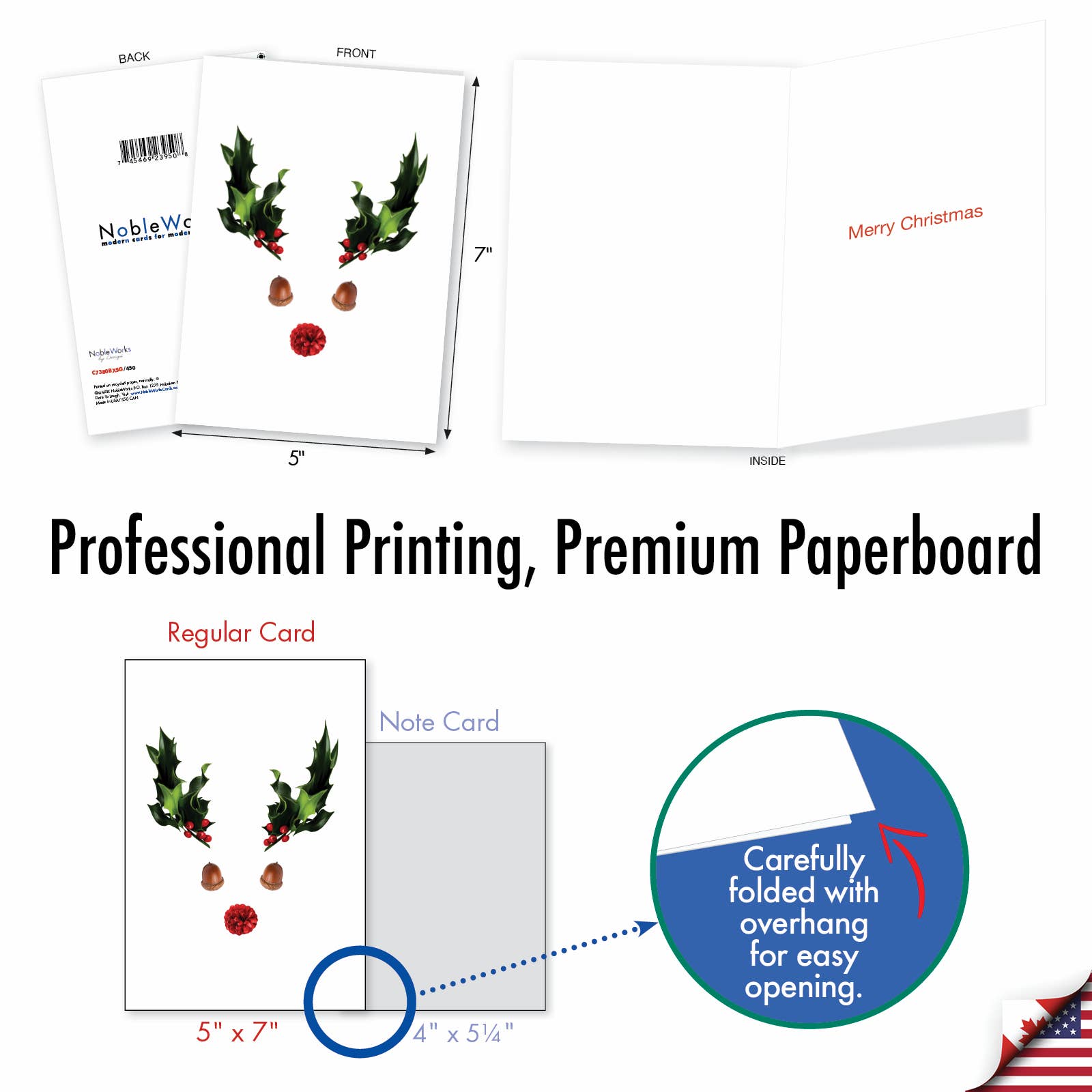 NobleWorks - Venta al por mayor Tarjetas de Navidad - Tarjeta de Navidad - Reno abstracto - Bellota4