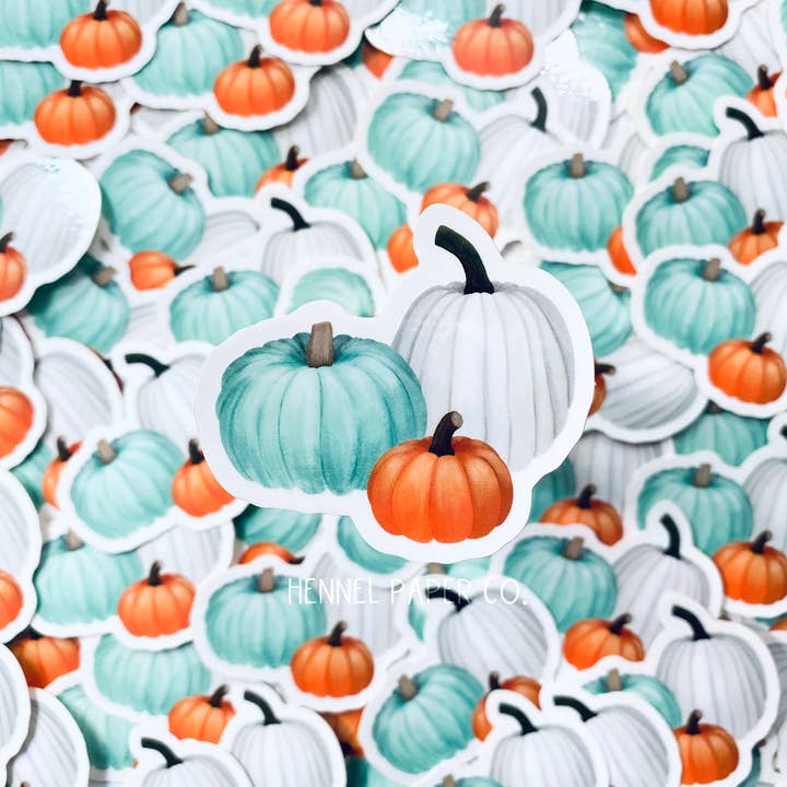 Sticker - Colorful Pumpkins for wholesale by Hennel Paper Co.