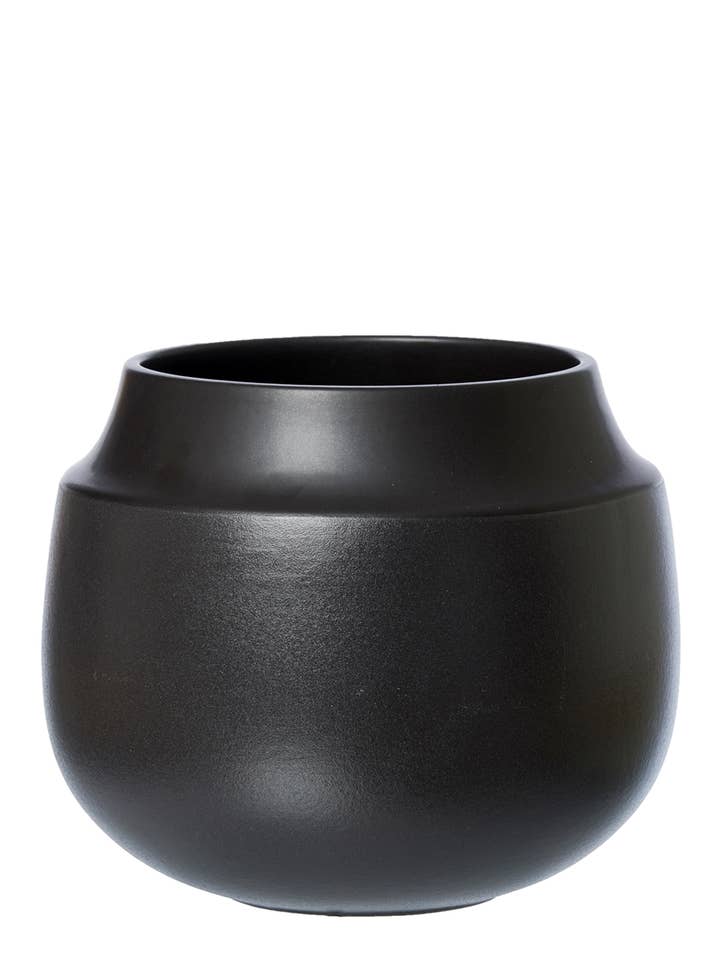 Aya Pot/vase, Sand Finish, Black for wholesale by Lübech Living