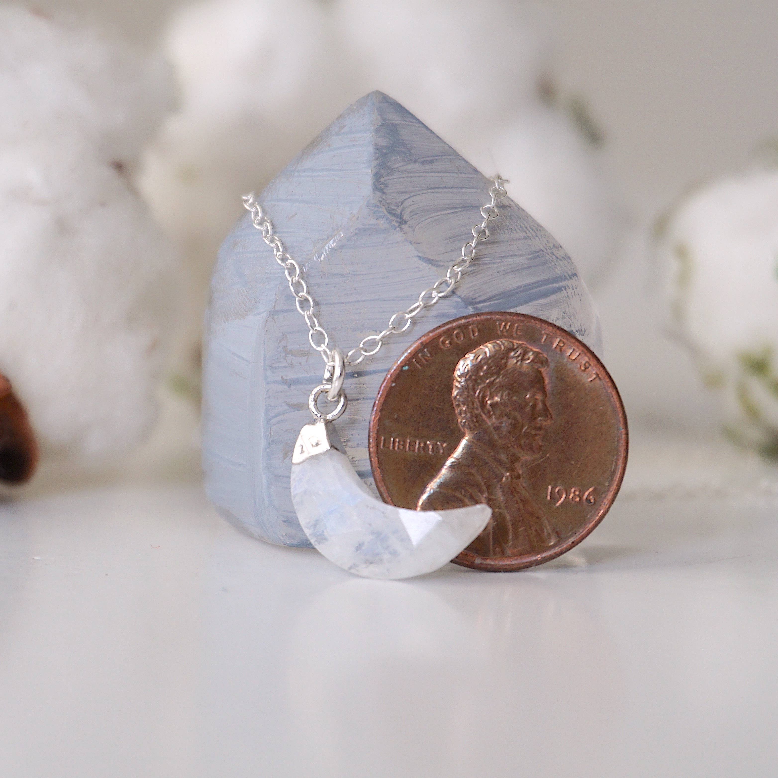 Raw Stone Elegance - Wholesale Pendant/Charm Necklace - Raw Rainbow Moonstone Moon Necklace, June Crystal Love Gifts7