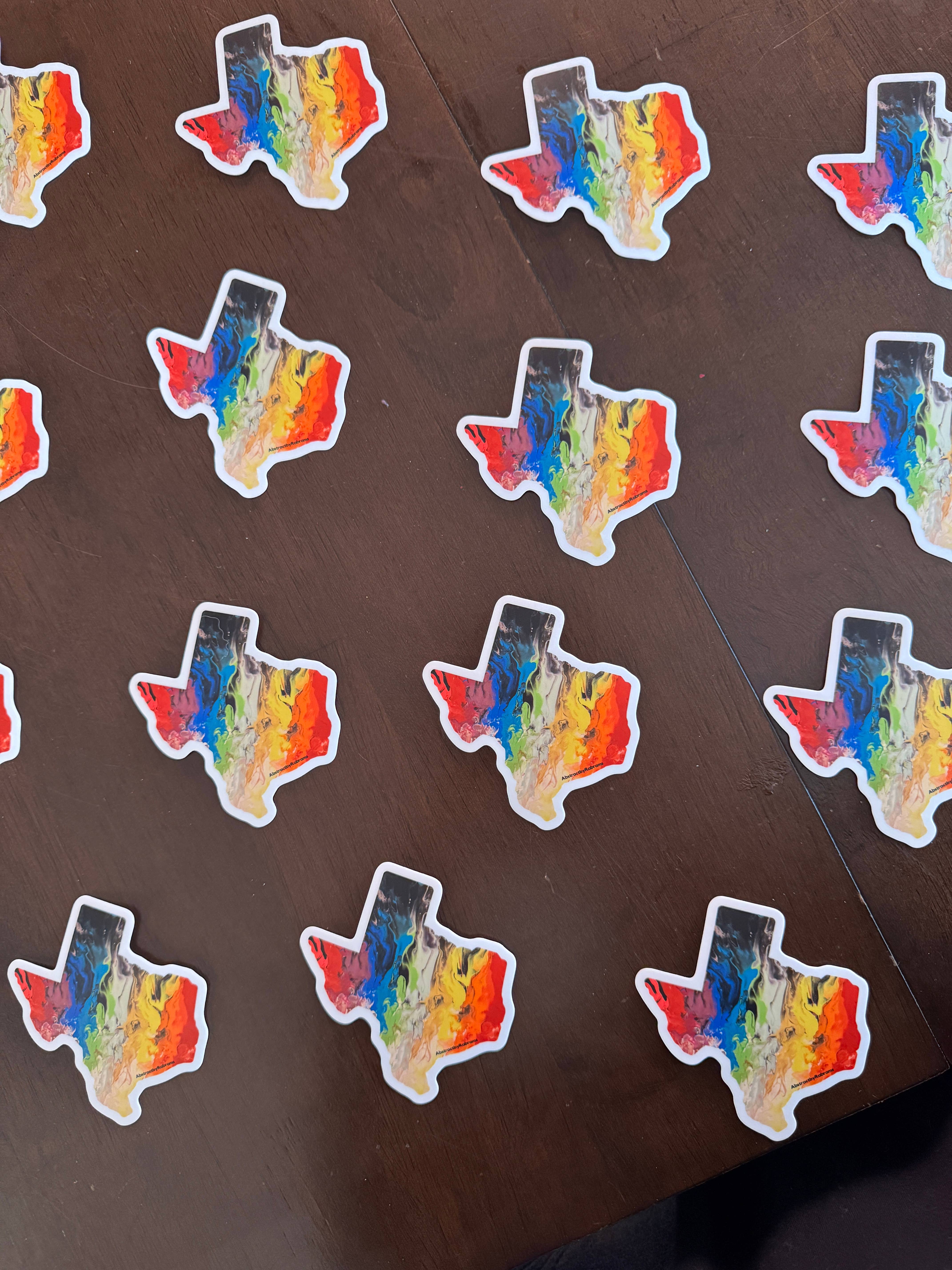 AbstractbyRabrams - Wholesale Sticker - Texas Vinyl Sticker - LGBTQ - Progress Pride and Trans - 3"2