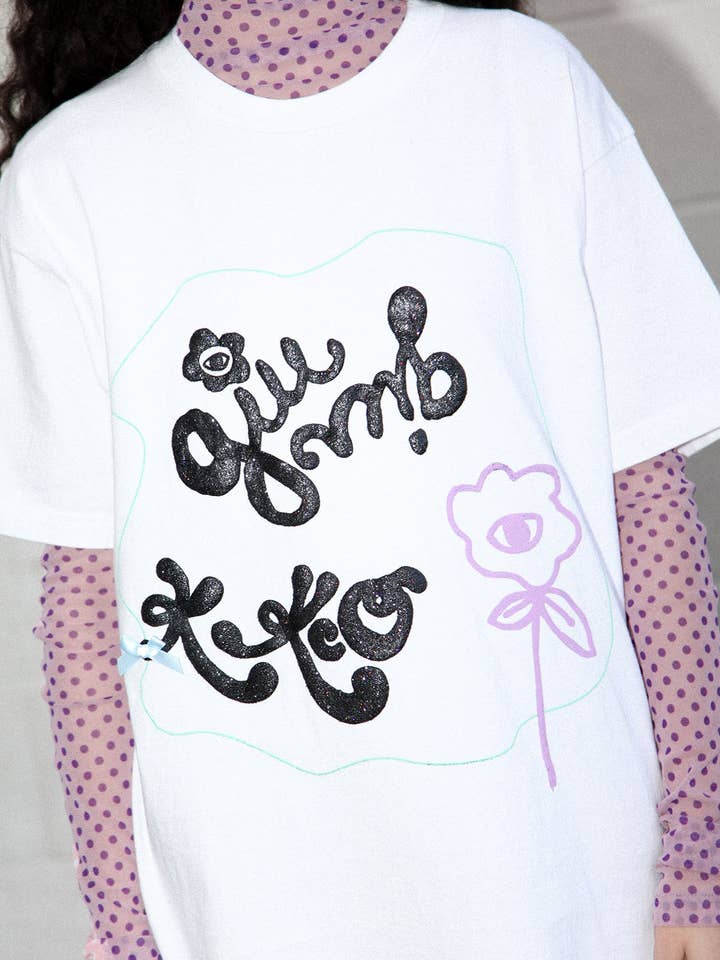 Giu Giu x KkCo Grand Opening Tee in White for wholesale on Faire1