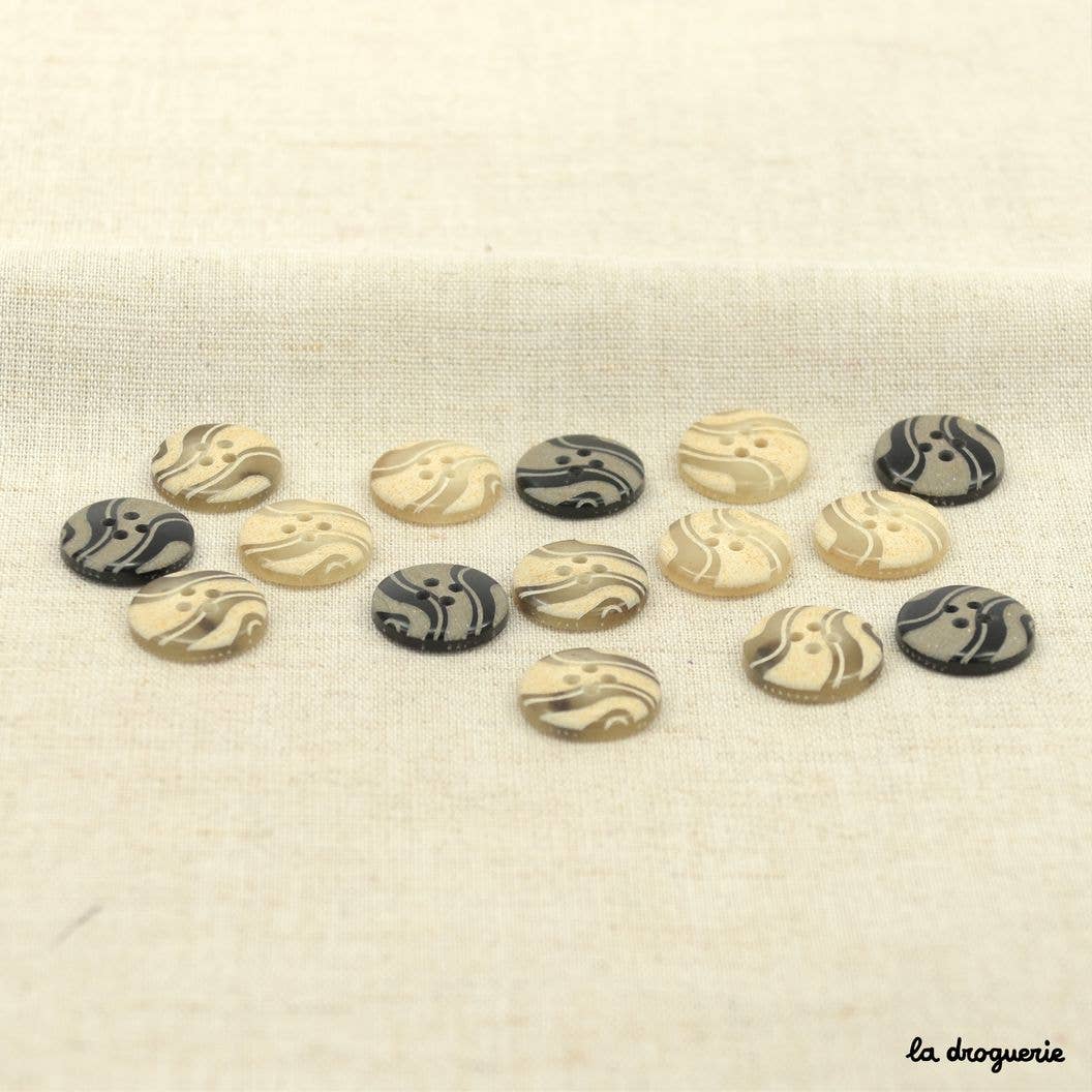 LA DROGUERIE - Wholesale Sewing Button/Snap - "Le Pyla undulations" button 15 mm1