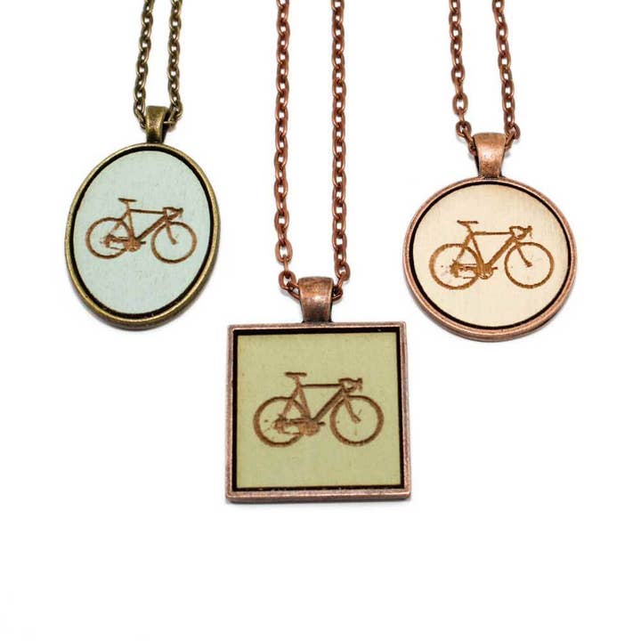 Small Cameo Pendant - Bicycle for wholesale by Once Again Sam
