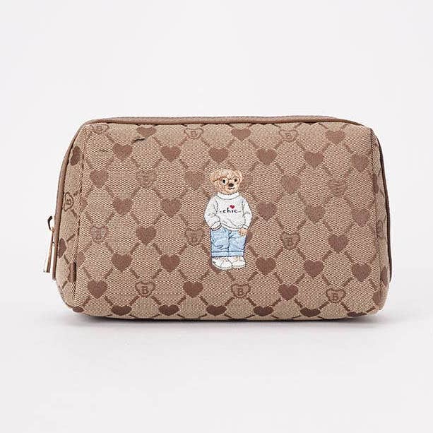 B-Loved Beauty Bag on Beige Monogram for wholesale by Signare London