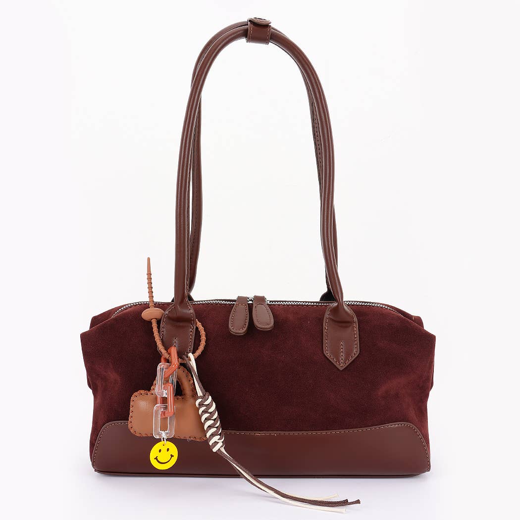 3AM BY H&D ACCESSORIES – Mala com alça superior – Mulher por atacado – Mala Boston de Camurça e Pele Vegan5