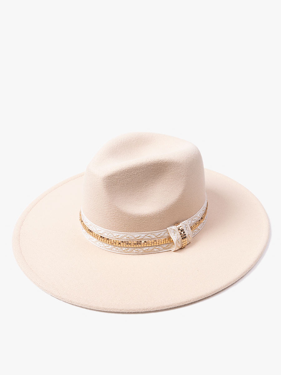 Jen & Co. - Wholesale Fedora - Women's - HAT2363 Genesis Fedora w/ Boho Two-Tone Band3