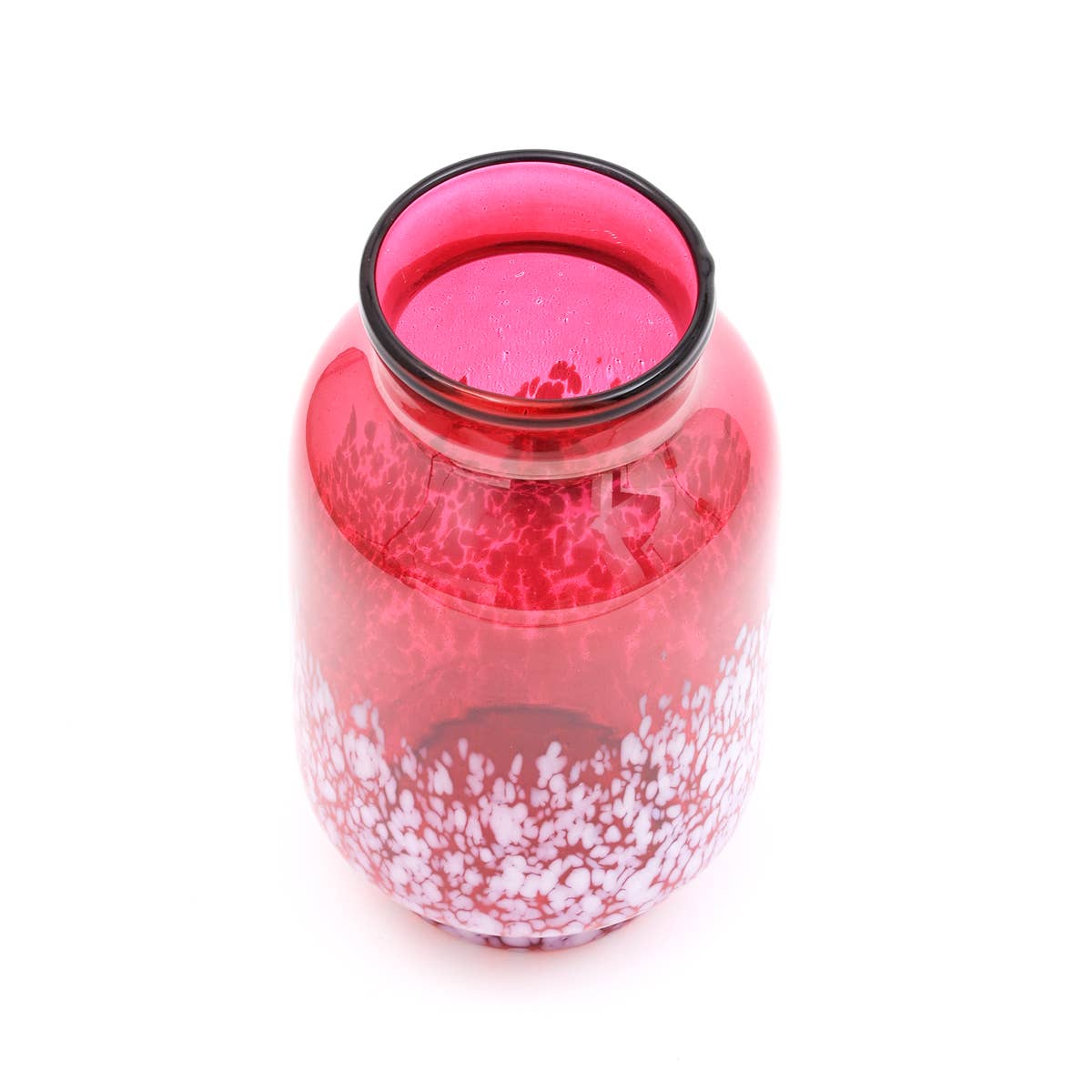 ExpoBazaar - Wholesale Vase - Vase | Ruby Luster With White Splutter Glass Vase | 7X12"3