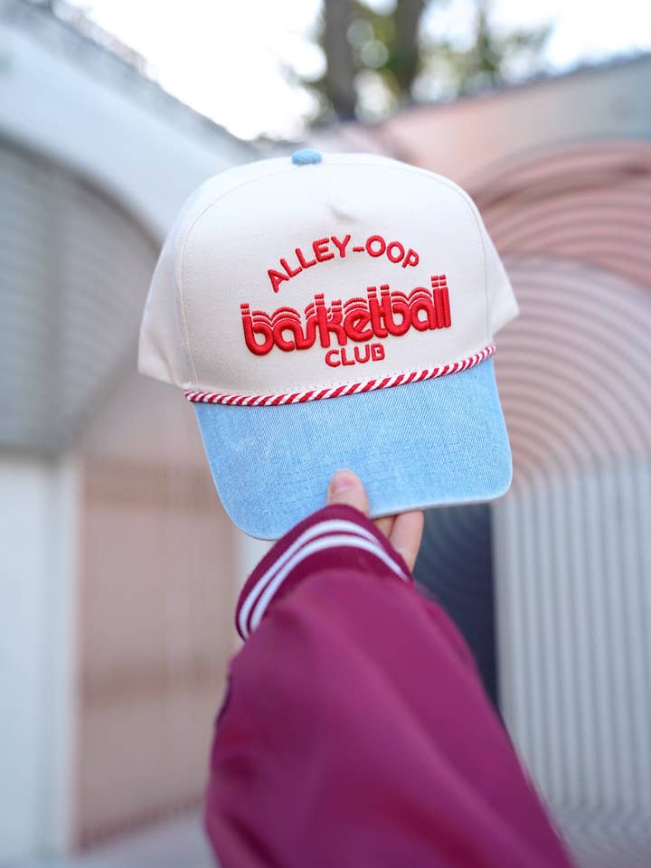 Alley Oop Basketball Club - Casquette Trucker Vintage en Denim pour la vente par KENZKUSTOMZ