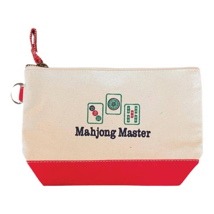 MAHJONG MASTER EMBROIDERED DOODLE POUCH for wholesale by Donovan Designs