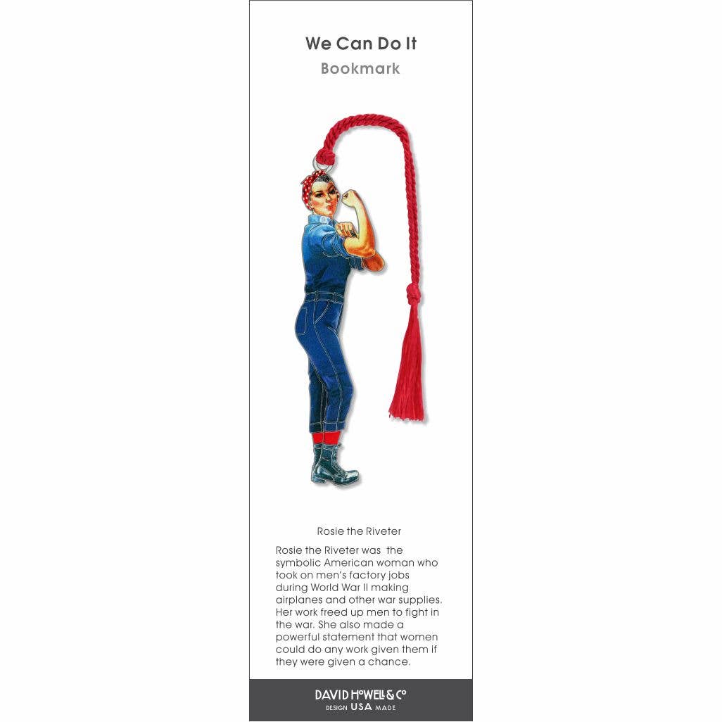 David Howell and Company - Wholesale Bookmark - Rosie The Riveter Metal Bookmark, MADE in USA1