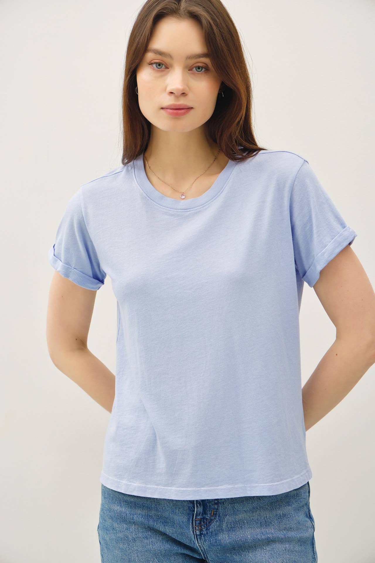 Be Cool - Wholesale T-Shirt - Women's - BOXY CUT TEE W/ ROLL SLEEVE0