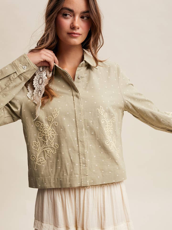 Embroidered Western Cotton Shirt LT1444 for wholesale by Listicle