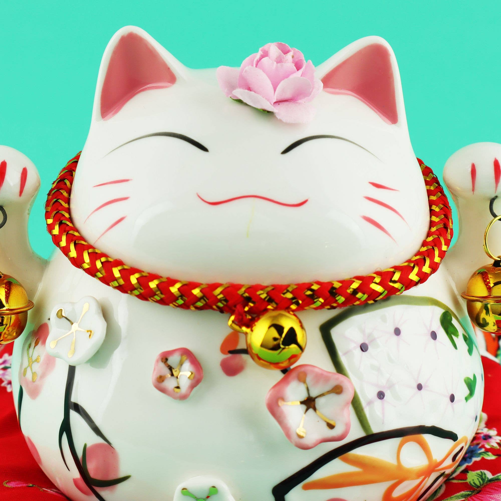 Tribal Trade GmbH - Wholesale Decorative Figurine - Ceramic Money Box Porcelain Maneki-Neko Lucky Cat 048