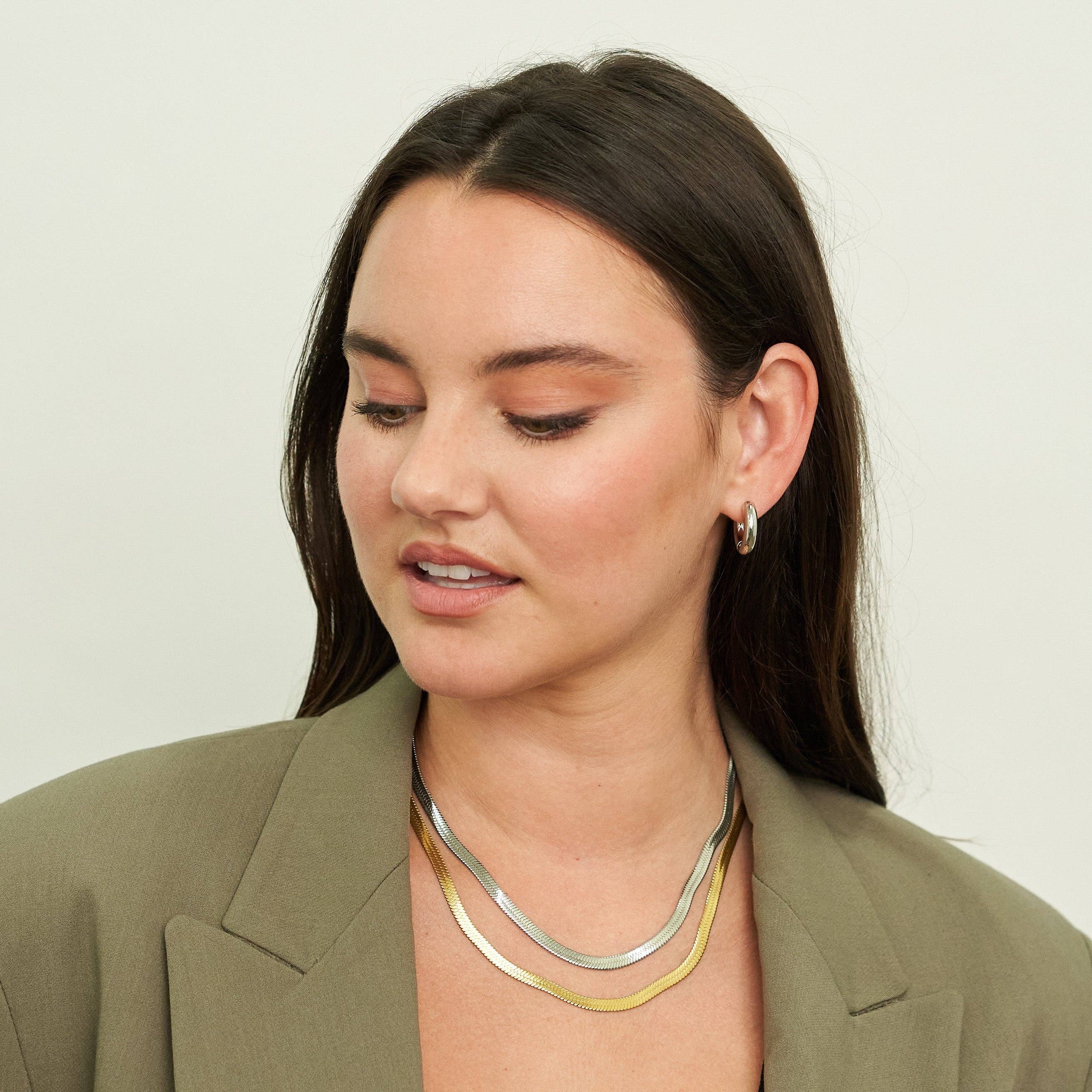 Brenda Grands Jewelry - Wholesale Link & Chain Necklace - Waterproof Gold Herringbone Necklace3