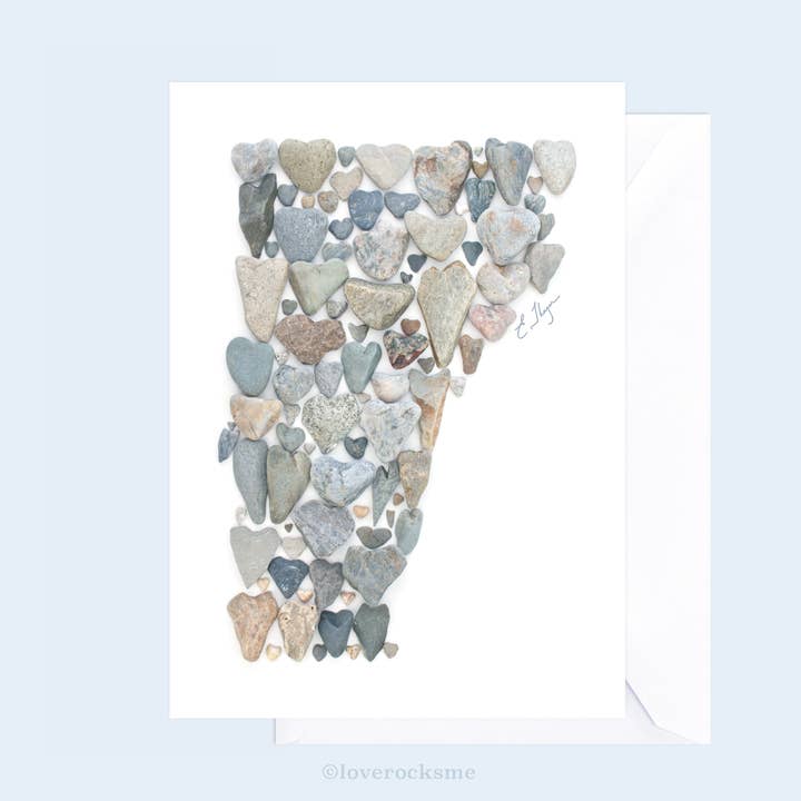 Destination | Vermont map card for wholesale by Love Rocks Me®