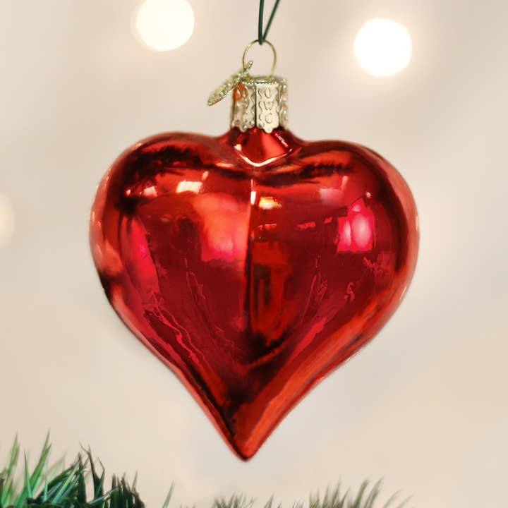 Large Shiny Red Heart Ornament for wholesale by Old World Christmas